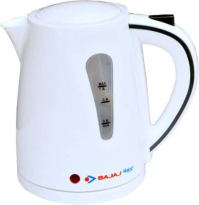 1-Litre Cordless White Kettle by Bajaj Majesty for Effortless Boiling % 1-Litre Cordless White Kettle by Bajaj Majesty for Effortless Boiling