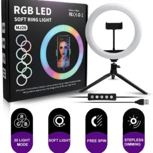 10-Inch RGB LED Soft Ring Light for Creative Photography and Makeup