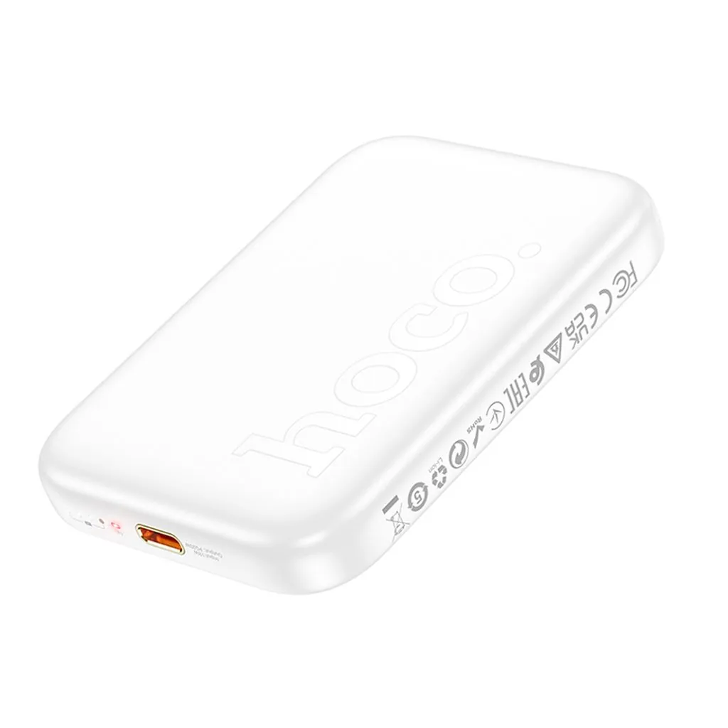 10000mAh Magnetic Wireless Power Bank by HOCO - Fast Charging in White % 10000mAh Magnetic Wireless Power Bank by HOCO - Fast Charging in White