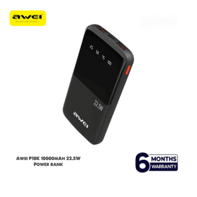 10000mAh PD Fast Charge Power Bank by Awei - 22.5W Portable Charger % 10000mAh PD Fast Charge Power Bank by Awei - 22.5W Portable Charger