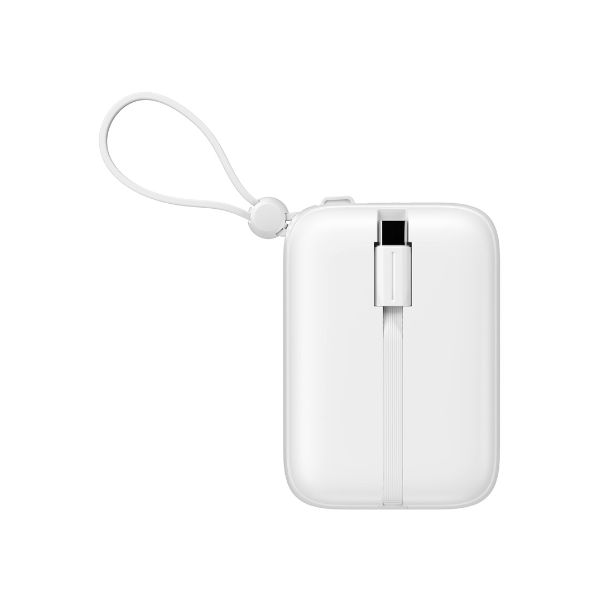 10000mAh Power Bank with Display, USB-C & Lightning Cable - White % 10000mAh Power Bank with Display, USB-C & Lightning Cable - White