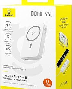 10000mAh Wireless Power Bank with MagSafe & Dual USB Fast Charging