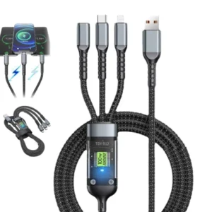 120W 3-in-1 Fast Charging Cable - 100mm Moxx MDC-3C High-Speed Connector