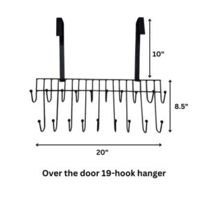19-Hook Over-the-Door Organizer for Efficient Storage and Easy Access