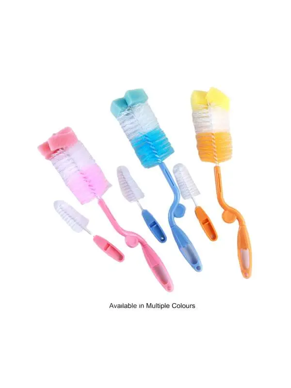 2-in-1 Baby Bottle & Nipple Cleaning Brush Set - Multicolor Options Available % 2-in-1 Baby Bottle & Nipple Cleaning Brush Set - Multicolor Options Available