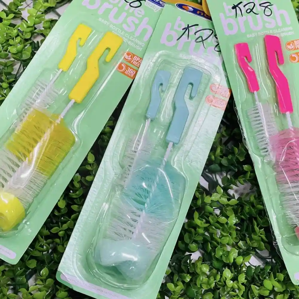 2-in-1 Baby Bottle & Nipple Cleaning Brush Set - Multicolor Options Available % 2-in-1 Baby Bottle & Nipple Cleaning Brush Set - Multicolor Options Available