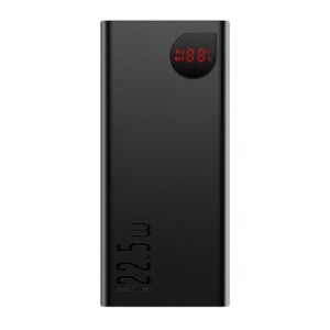 20000mAh Metal Power Bank with Digital Display, 22.5W Fast Charging - Black