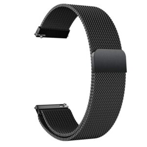 20mm Black Metal Magnetic Watch Strap - Universal Fit & Durable Design