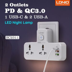 20W 3-Port USB Power Strip Charger - LDNIO SC2311 Extension Solution