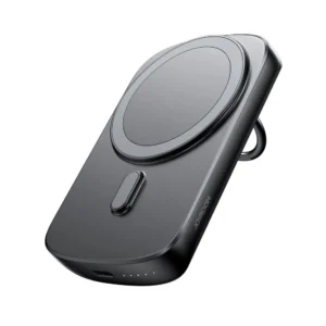 20W Magnetic Wireless Power Bank with Ring Holder, 6000mAh - Black