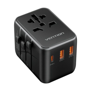 20W Universal Travel Adapter with 3 Ports USB-C and USB-A for Global Use