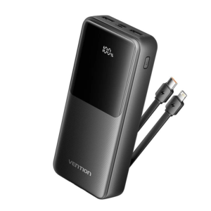 22.5W 20000mAh Power Bank with USB-C & Lightning Cables - Vention