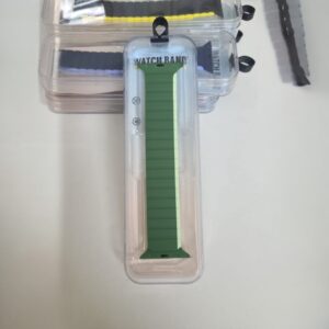 22mm Olive & Off White Smart Watch Magnetic Strap for Secure Fit