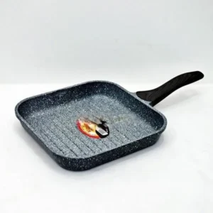 26cm Die-Cast Grill Pan with Glass Lid for Perfect Grilling at Home