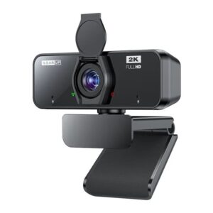 2K HD USB Webcam with Privacy Cover and Built-in Microphone - GearUP K450