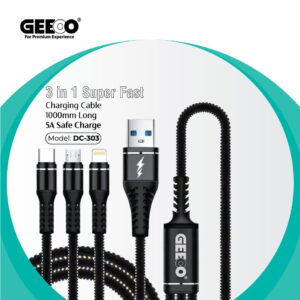 3-in-1 Long Data Cable - Universal USB Charging & Sync Cable for Devices