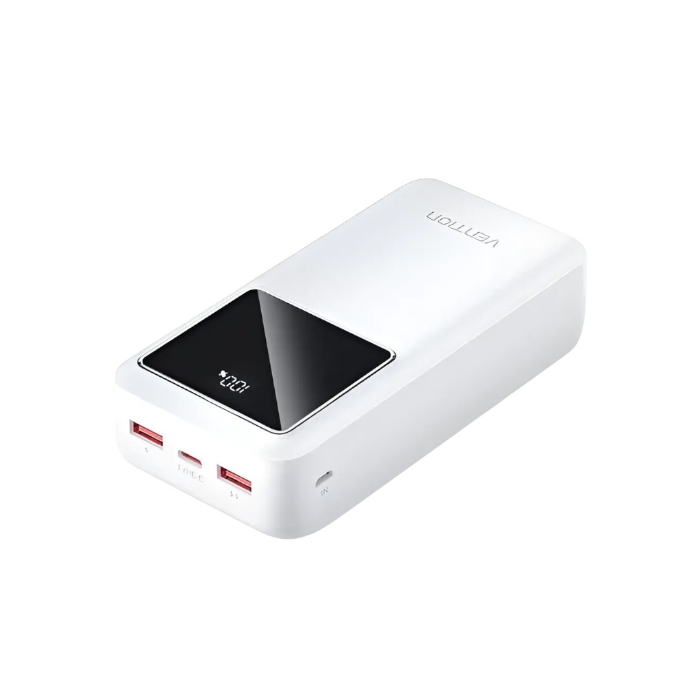 30000mAh Fast Charging Power Bank – 22.5W High-Capacity Portable Charger in White % 30000mAh Fast Charging Power Bank – 22.5W High-Capacity Portable Charger in White