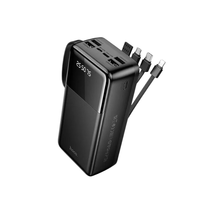 30000mAh Power Bank with Built-in Cables - Hoco MMJ-13 Portable Charger % 30000mAh Power Bank with Built-in Cables - Hoco MMJ-13 Portable Charger