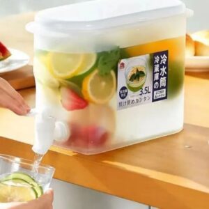3.5L Cold Beverage Dispenser with Easy Push Tap for Water and Juice