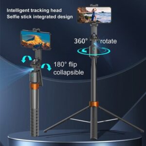360-Degree Smart AI Selfie Stick with Auto Face Tracking Technology
