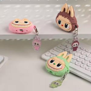 3D Silicone Protective Case for Labubu Wireless Earbuds - Cute Cartoon Design