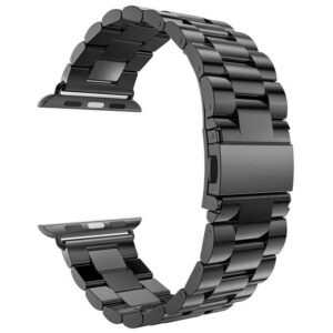 45mm Black Metal Smartwatch Strap - Durable and Stylish Upgrade