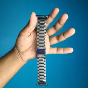 45mm Silver Metal Watch Strap for Smartwatches - Premium Quality Design