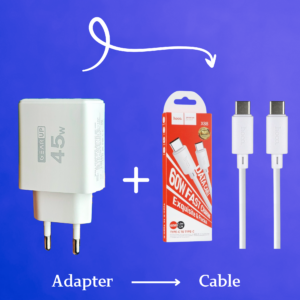 45W Fast Charger with 1m Hoco PD Fast Charging Cable – Premium Combo Set