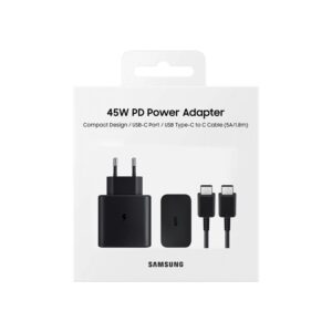 45W USB-C Power Adapter with Cable for Samsung Devices - Fast Charging Solution