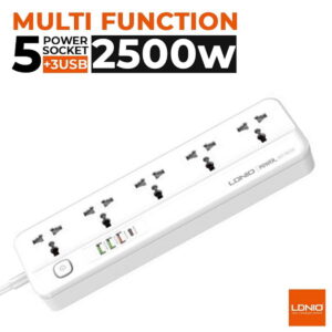 5-Outlet Power Strip with USB Ports – Universal Extension Socket by LDNIO