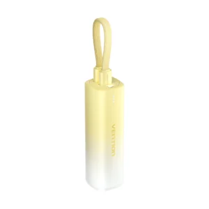 5000mAh 20W Power Bank with USB-C to Lightning Cable - Gradient Yellow Design