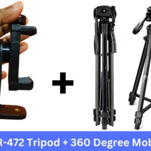 5.8 Feet Tripod with 360-Degree Mobile Holder - Digipod TR-472 Combo