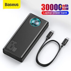 65W Baseus Power Bank 30000mAh Amblight for Laptops & MacBooks - Black