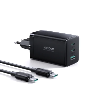 65W GaN Fast Charger with Dual USB-C and USB-A Ports by JOYROOM % 65W GaN Fast Charger with Dual USB-C and USB-A Ports by JOYROOM