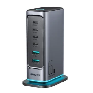 65W Multi-Port Fast Charger for Quick Device Charging, Compact Design