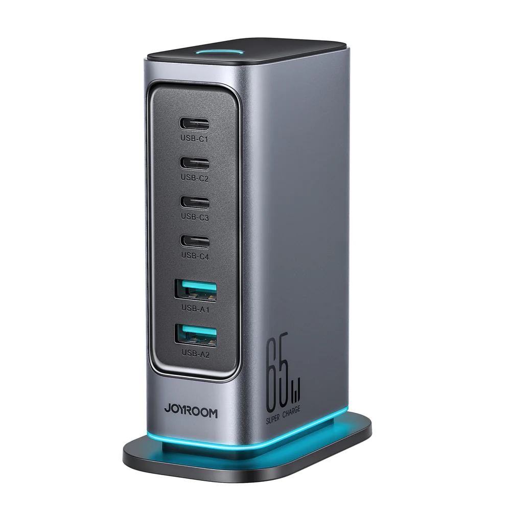65W Multi-Port Fast Charger for Quick Device Charging, Compact Design % 65W Multi-Port Fast Charger for Quick Device Charging, Compact Design