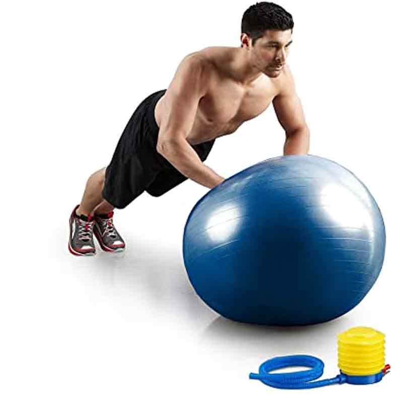 70cm Yoga Therapy Ball for Balance and Fitness with Pump – Multicolor % 70cm Yoga Therapy Ball for Balance and Fitness with Pump – Multicolor