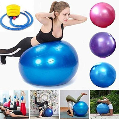 70cm Yoga Therapy Ball for Balance and Fitness with Pump – Multicolor % 70cm Yoga Therapy Ball for Balance and Fitness with Pump – Multicolor