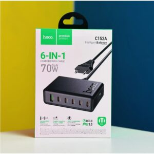 70W 6-Port PD Desktop Charger - Hoco C152A Modern Power Hub