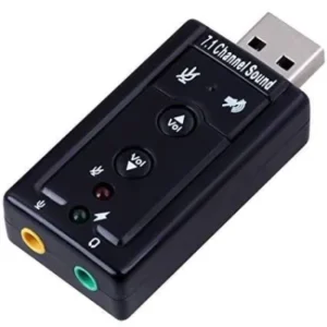 7.1 Channel USB 2.0 External Audio Sound Card Adapter - High-Speed 480Mbps, Black