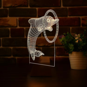 Acrylic Dolphin Night Lamp - Colorful LED Home Décor Lighting