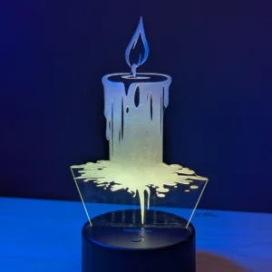 Acrylic Multicolor Candle Night Lamp - Stylish Black Design for Home Decor