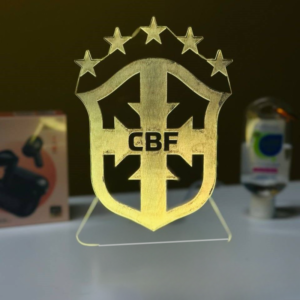 Acrylic Night Lamp with Brazil Football Team Logo – Multicolor Design