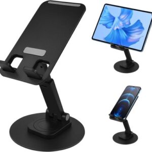Adjustable 360° Metal Phone & Tablet Stand | Foldable Holder for Bed & Desk