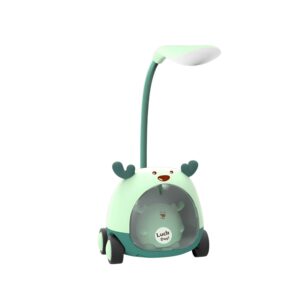 Adjustable LED Desk Lamp with Pen Holder and Sharpener for Kids