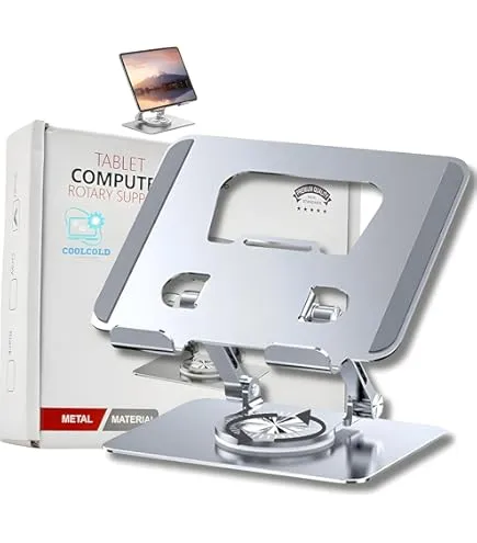 Aluminium 360° Rotating Tablet Stand - Foldable Holder for iPad Pro and More % Aluminium 360° Rotating Tablet Stand - Foldable Holder for iPad Pro and More