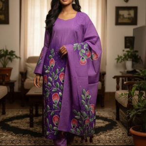 Artisan Block Print Three-Piece Set – Elegant and Unique Design