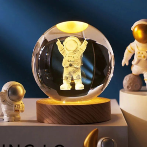 Astronaut 3D Crystal Ball with Elegant Base – Unique Home Décor Piece