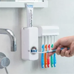 Automatic Toothpaste Dispenser and Toothbrush Holder Set - Bathroom Essentials