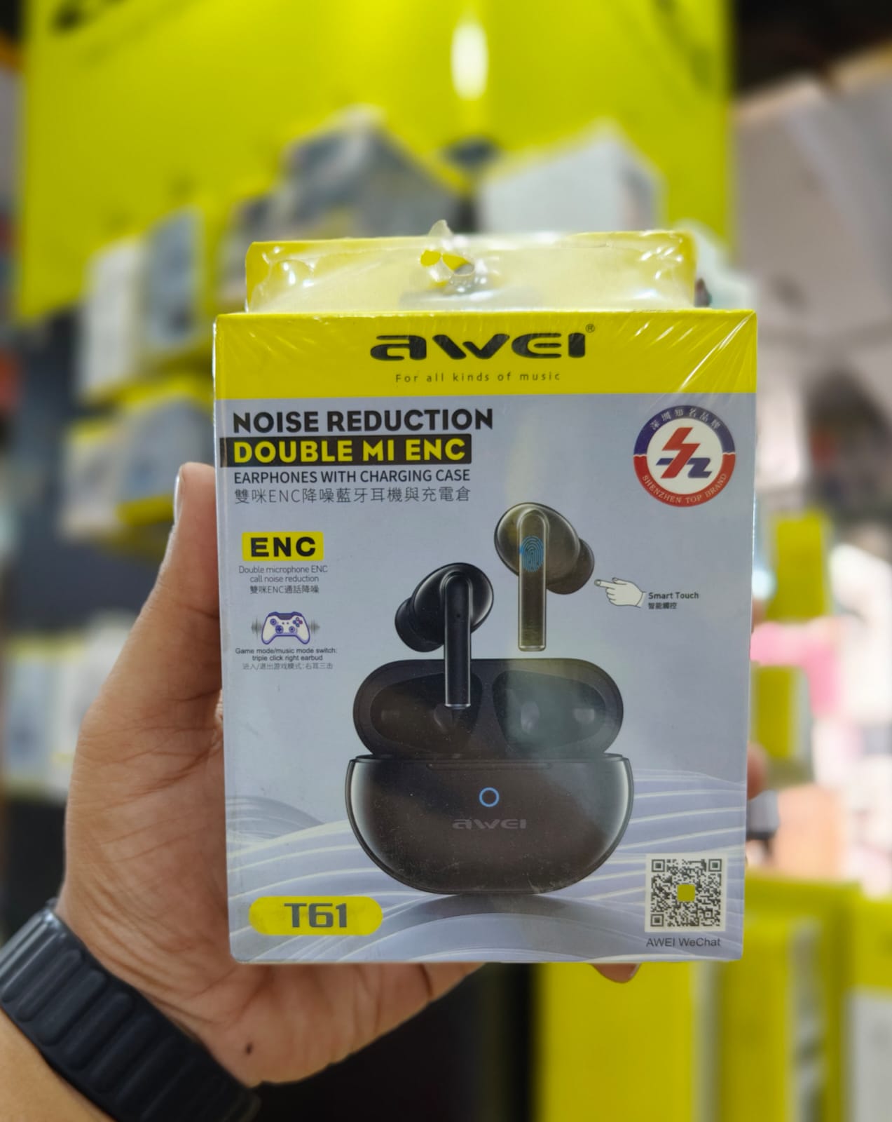 Awei T61 TWS Noise-Canceling Earphones with Dual Microphones - 6-Month Warranty % Awei T61 TWS Noise-Canceling Earphones with Dual Microphones - 6-Month Warranty